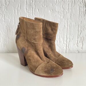 Rag & Bone Brown Suede Heeled Booties Boots Size 7